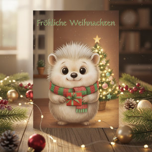 Fluffy Hedgehog with Gift Magic Card