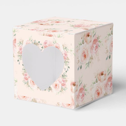 Fluffy Highland Cow Pink Floral Baby Shower Favor Boxes