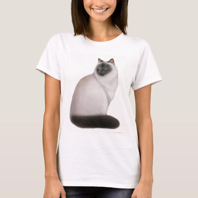 Fluffy Himalayan Cat Baby Doll Shirt (Front)