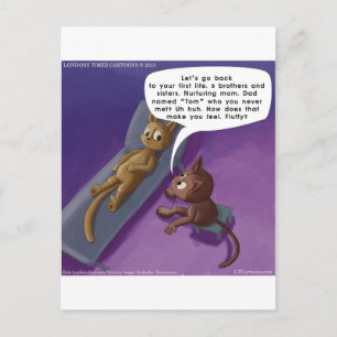 Fluffy In Therapy Funny Cat Cartoon Postcard