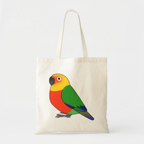 Fluffy jenday conure parrot cartoon drawing tote bag