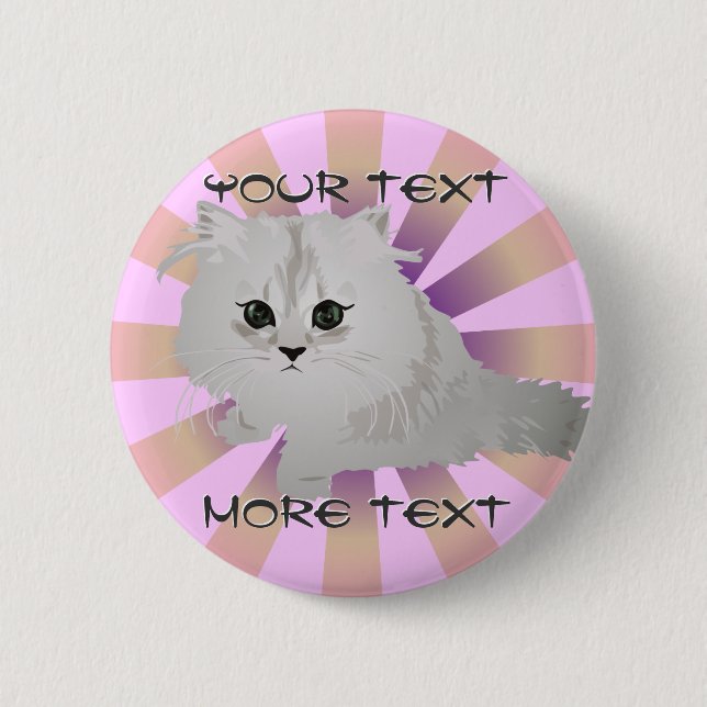 Fluffy Kitten Button (Front)