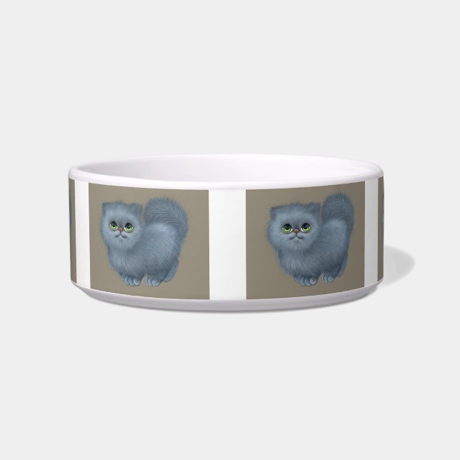 fluffy kitten cat food bowl  (Front)
