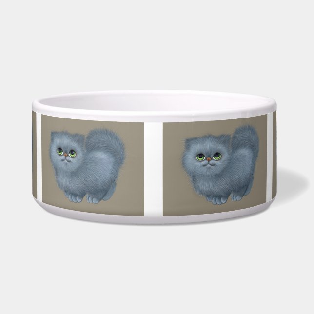 fluffy kitten cat food bowl  (Front)