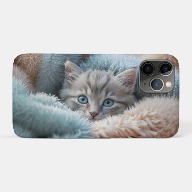 Fluffy Kitten in a Soft Blanket Case-Mate iPhone Case (Back (Horizontal))