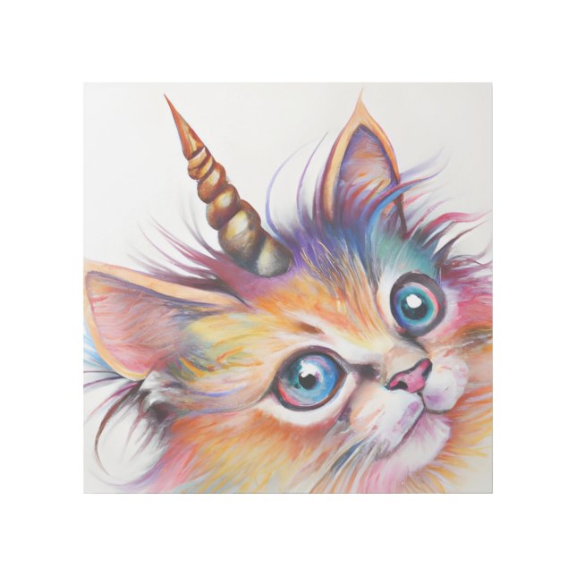Fluffy Kitten Unicorn Gallery Wrap (Front)