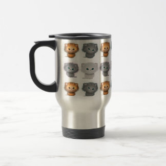 Fluffy Kittens Pattern Travel Mug
