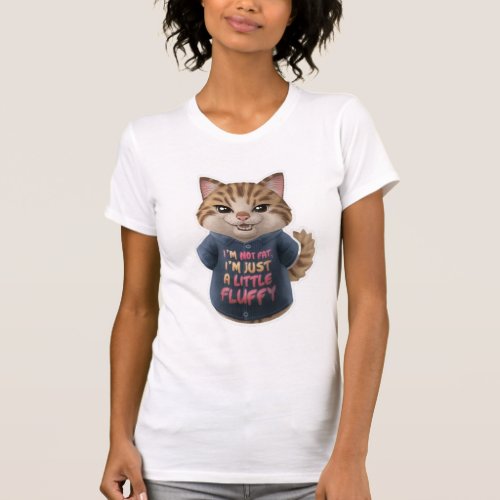 Fluffy Kitty Graffiti 3D Flat Illustration  T_Shirt