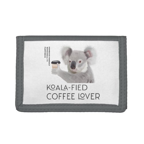 Fluffy Koala Pun Coffee Lovers Trifold Wallet