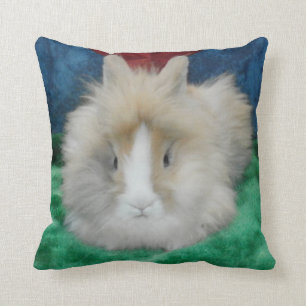 Fluffy Lionhead Pet Bunny Rabbit Throw Pillow