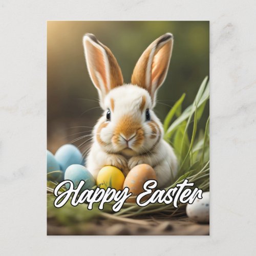Fluffy Little Easter Bunny Rabbit Postcard