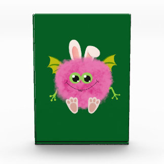 Fluffy little pink rabbit monster photo block