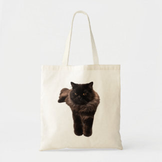 Fluffy Longhair Black Cat Sticker - My Cat. HAKU Tote Bag