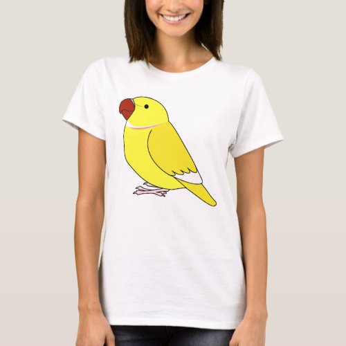 Fluffy lutino indian ring_necked parrot cartoon T_Shirt