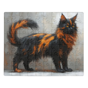 Fluffy maine coon cat jigsaw puzzle