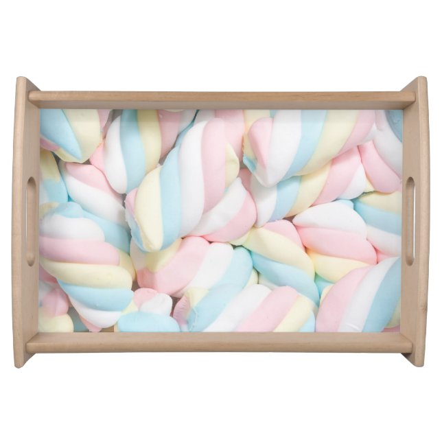 Fluffy Marshmallow Twists Candy Serving Tray (Front)