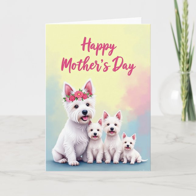 Fluffy Mothers Day Dogs Card (Front)