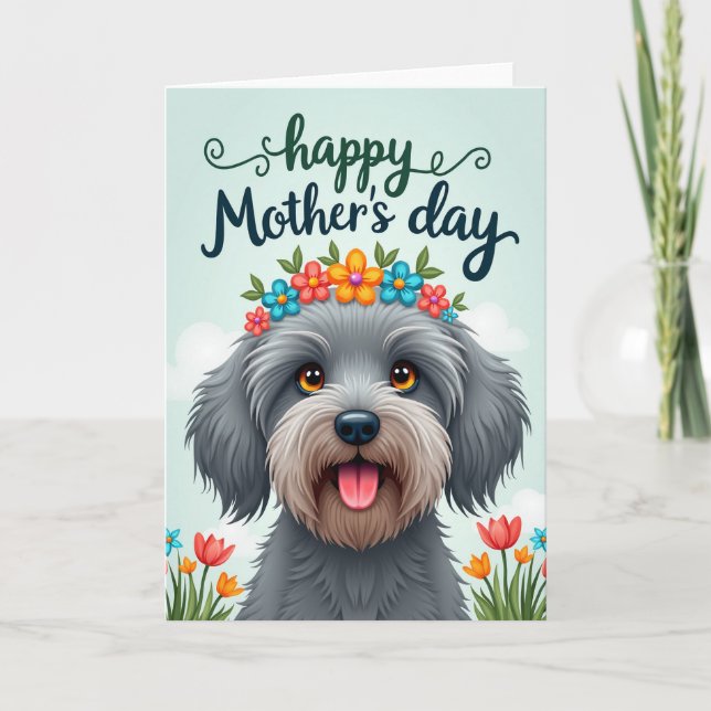 Fluffy Mothers Day Flowers Friend Card (Front)