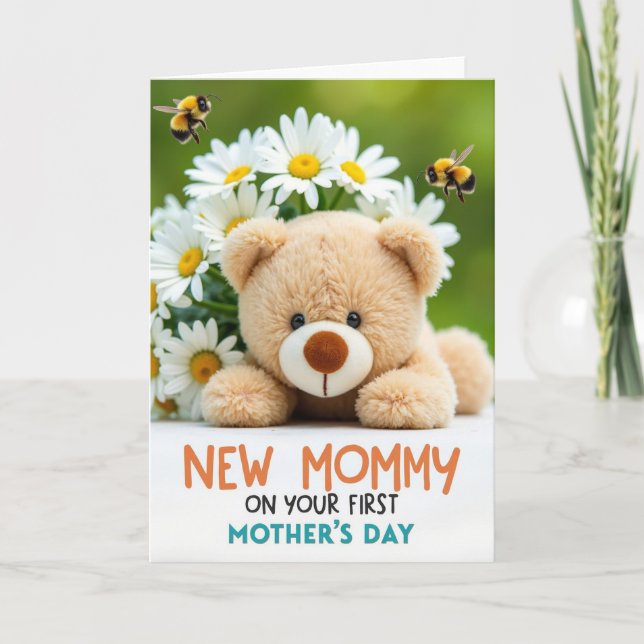 Fluffy New Mommy Mothers Day Card (Front)