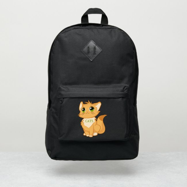 Fluffy Orange Cat Design Port Authority Backpack