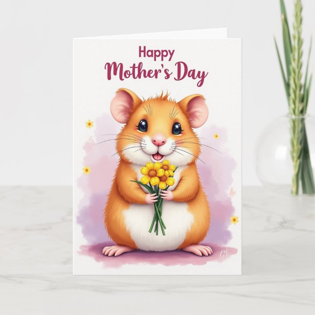 Fluffy Orange Mothers Day Card (Front)