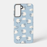 Fluffy Pastel Blue Lamb Pattern Samsung Galaxy S21 Case