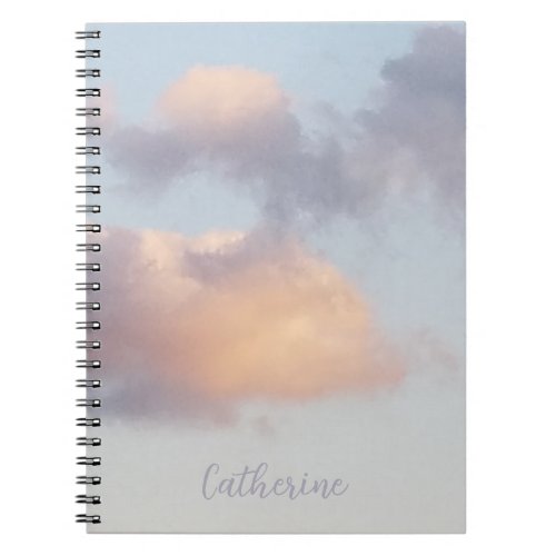 Fluffy Pastel Clouds Evening Sky Notebook