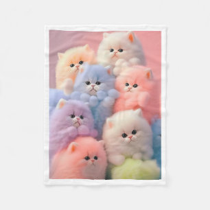 Fluffy Pastel Kittens Blanket