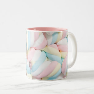 Fluffy Pastel Marshmallow Candy Two-Tone Coffee Mug