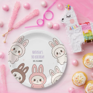 Fluffy Pastel Ugly Cute Dolls Birthday Paper Plates