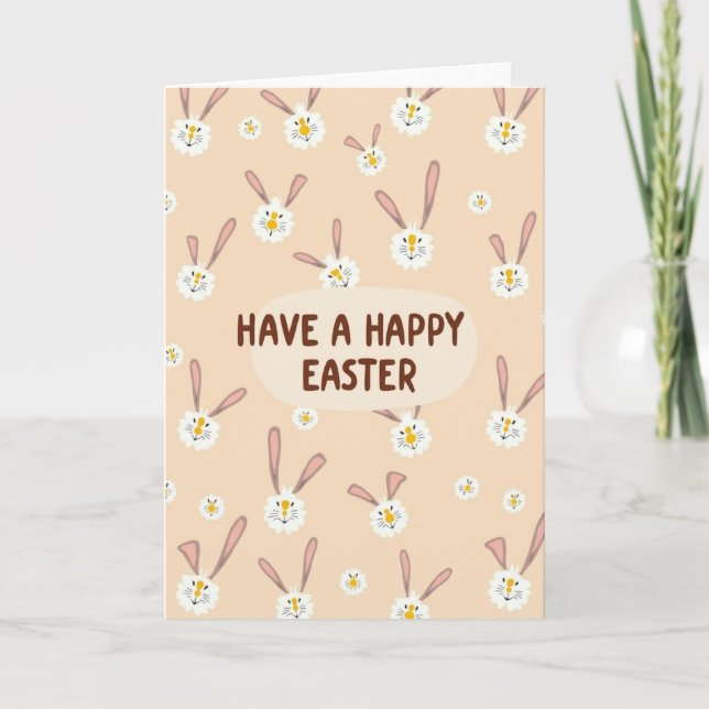 Fluffy Pattern Easter Card (Front)