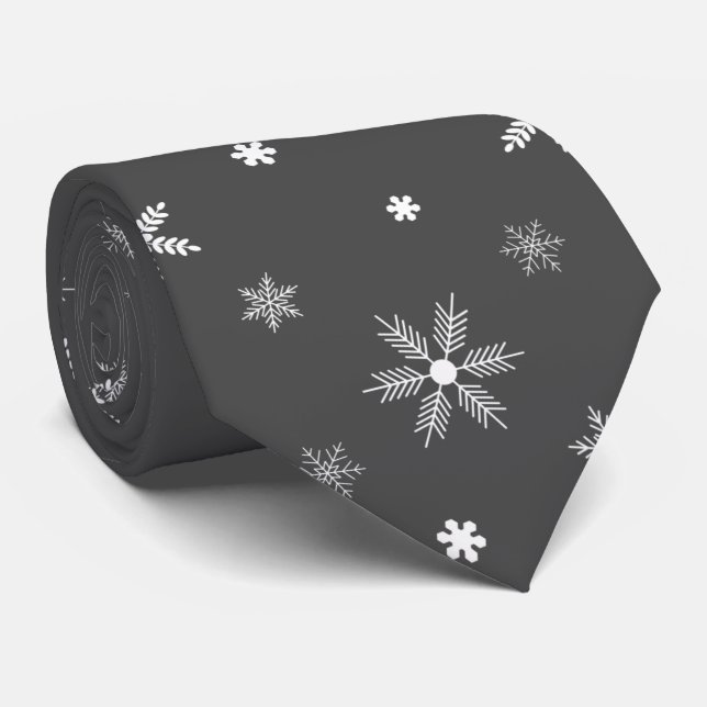 fluffy pattern of flakes neck tie (Rolled)