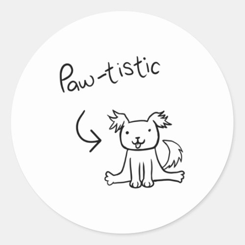 Fluffy Paw_tistic Pupper  Classic Round Sticker
