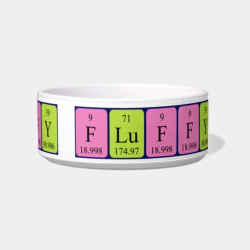 Fluffy periodic table name pet bowl 1