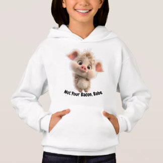 Fluffy Piglet with Big Eyes – Be Kind Go Vegan Hoodie