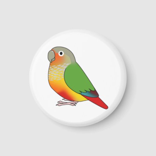 Fluffy pineapple green_cheeked conure parrot magnet