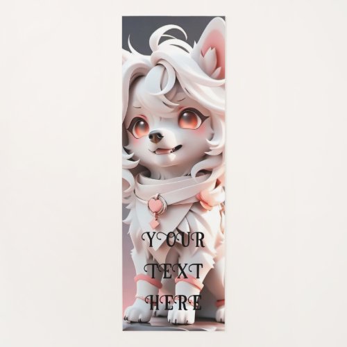 Fluffy Pink And White Puppy Custom Yoga Mat