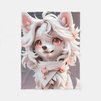 Fluffy Pink And White Puppy