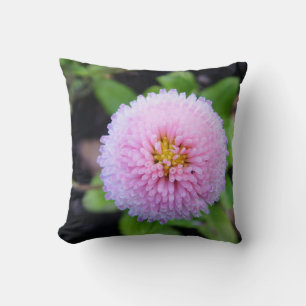 fluffy pink flower pillow