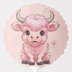 Fluffy Pink Highlands Scottish Cow Balloon