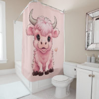 Fluffy Pink Highlands Scottish Cow