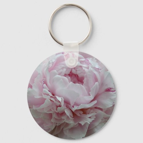 Fluffy Pink Peony Keychain