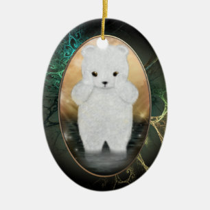 Fluffy Polar Bear Personalized Ornament