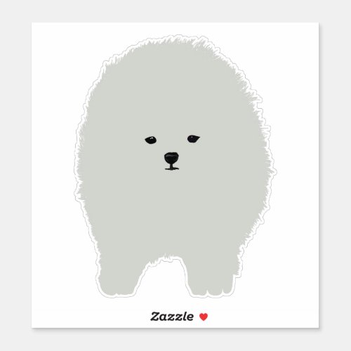 Fluffy Pomeranian Dog Sticker