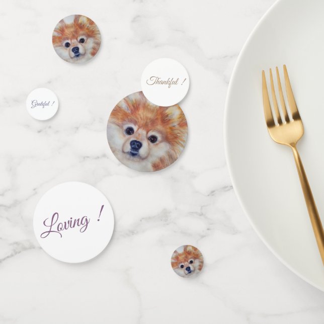 Fluffy Pomeranian Puppy Birthday Confetti (Group)