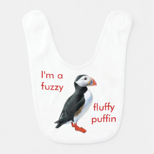 Fluffy Puffin Baby Bib