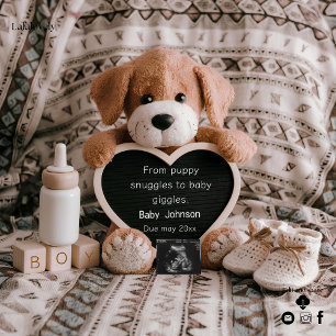 Fluffy Puppy Baby boy and pregnancy announcement