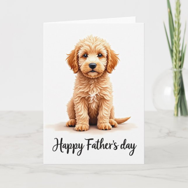 Fluffy Puppy Fathers Day Card (Front)