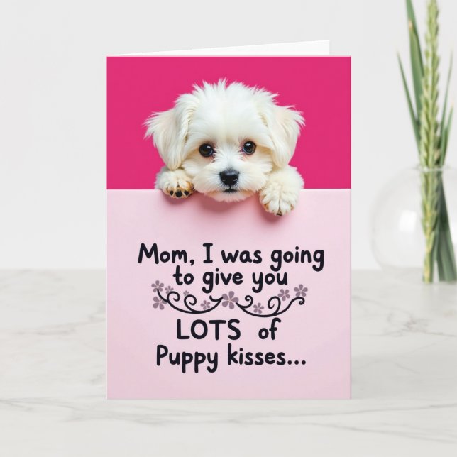 Fluffy Puppy Mothers Day Card (Front)