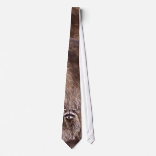 Fluffy Raccoon Wildlife Art Neckwear